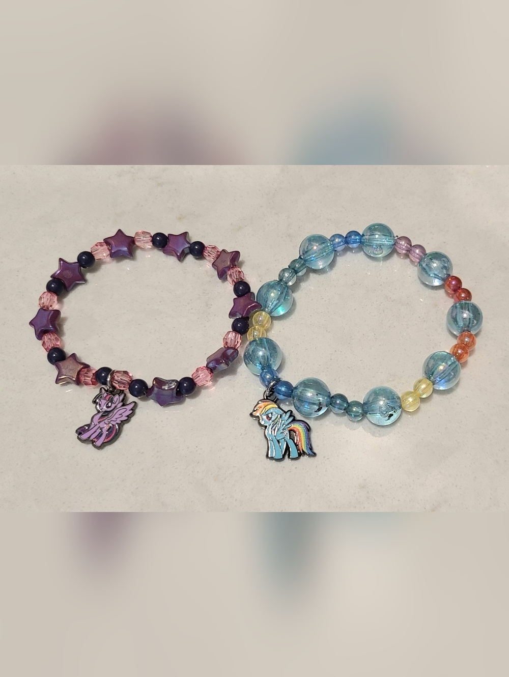 Hot Topic - MLP Purple and Blue Pony Charm Bracelets